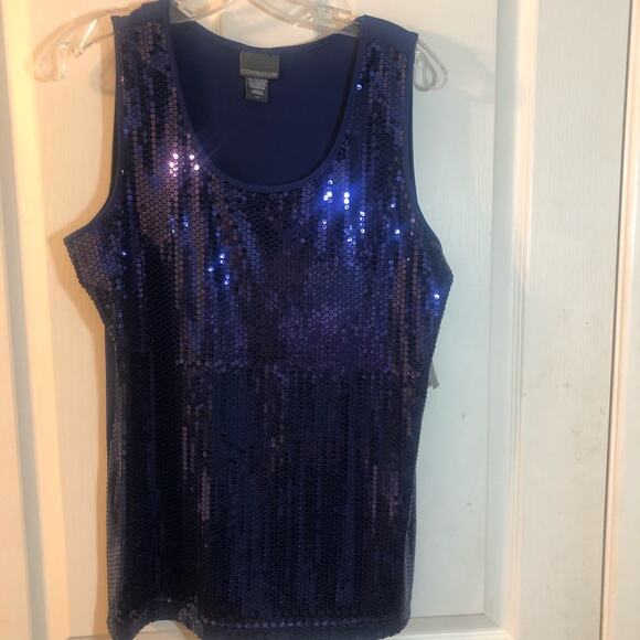 Covington Blue Sequins Shell Tank Size L (NWT) - Picture 15 of 15